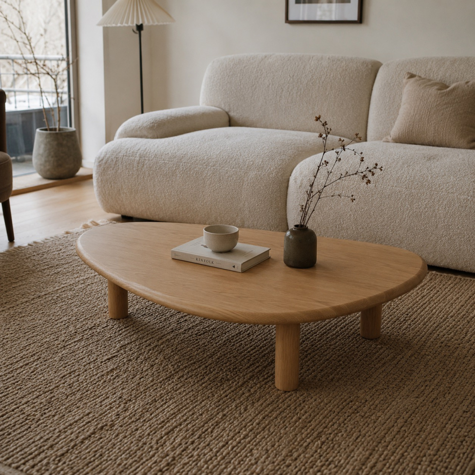Mesa de centro 'Uovo' 116.5x73cm - Natural