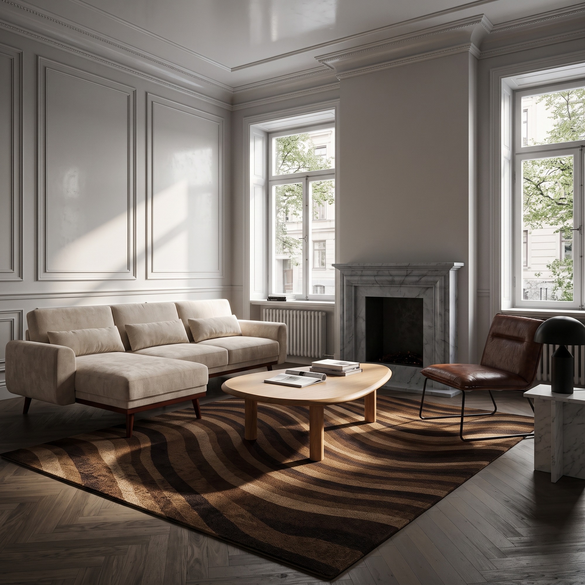 Mesa de centro 'Uovo' 116.5x73cm - Natural