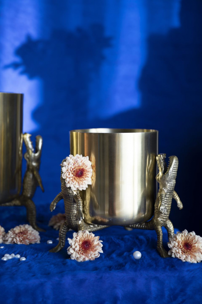 Jarrón 'Crocodile' M - Latón