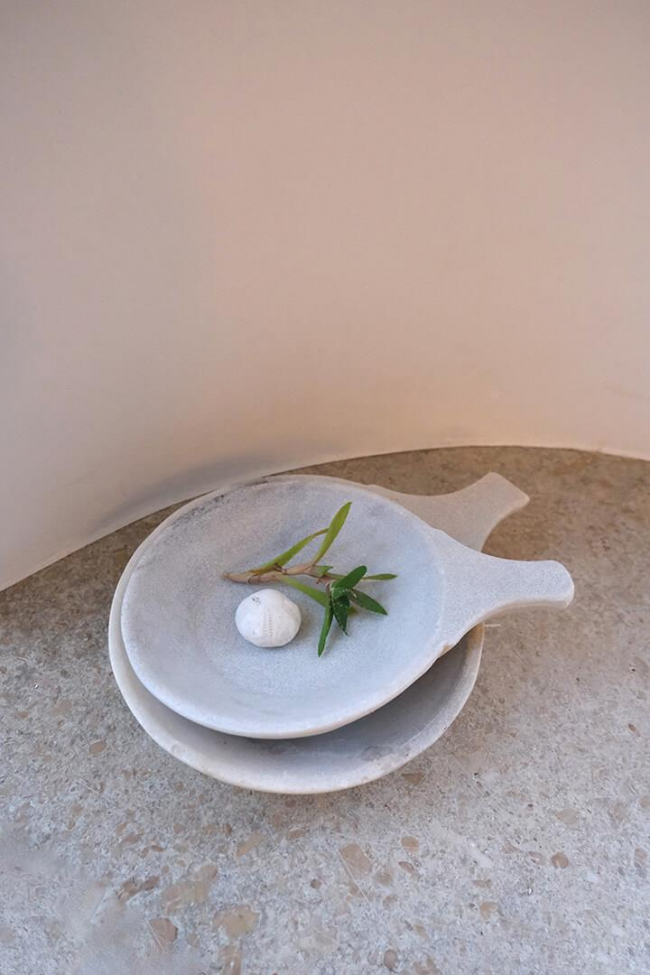 Cuenco con asa 'Ozan' - Mármol