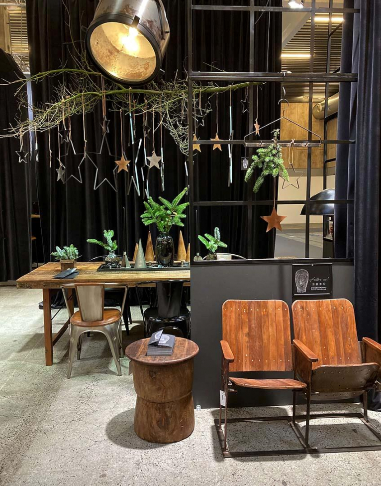 Banco de cine vintage 'Bollywood' - Marrón