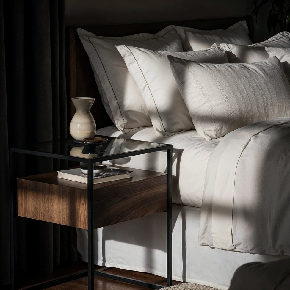 Mesita de noche 'Detroit' - Nogal/Negro