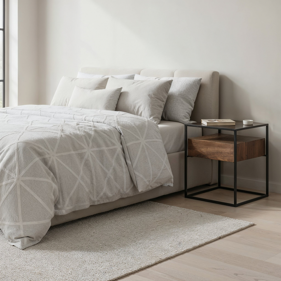 Mesita de noche 'Detroit' - Nogal/Negro