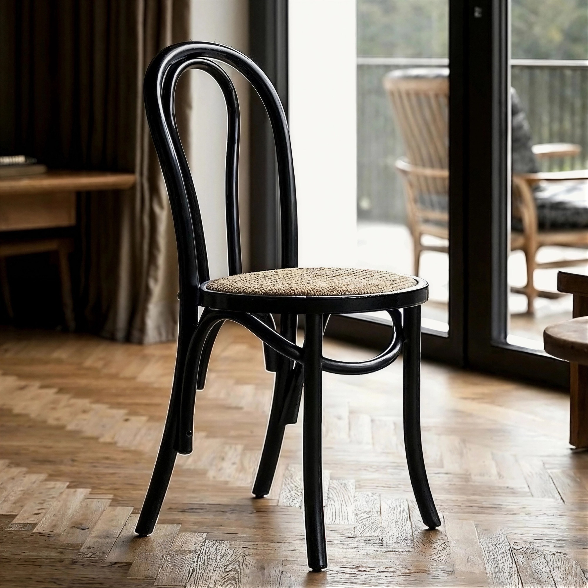 Silla 'Bistro' - Ratán/Negro