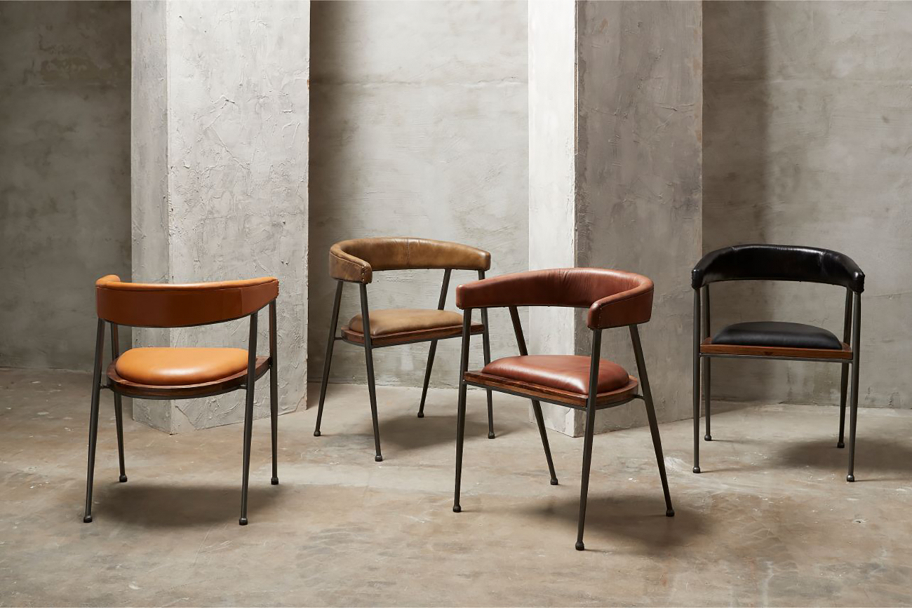 Silla 'London' - Patina Marrón/Cuero