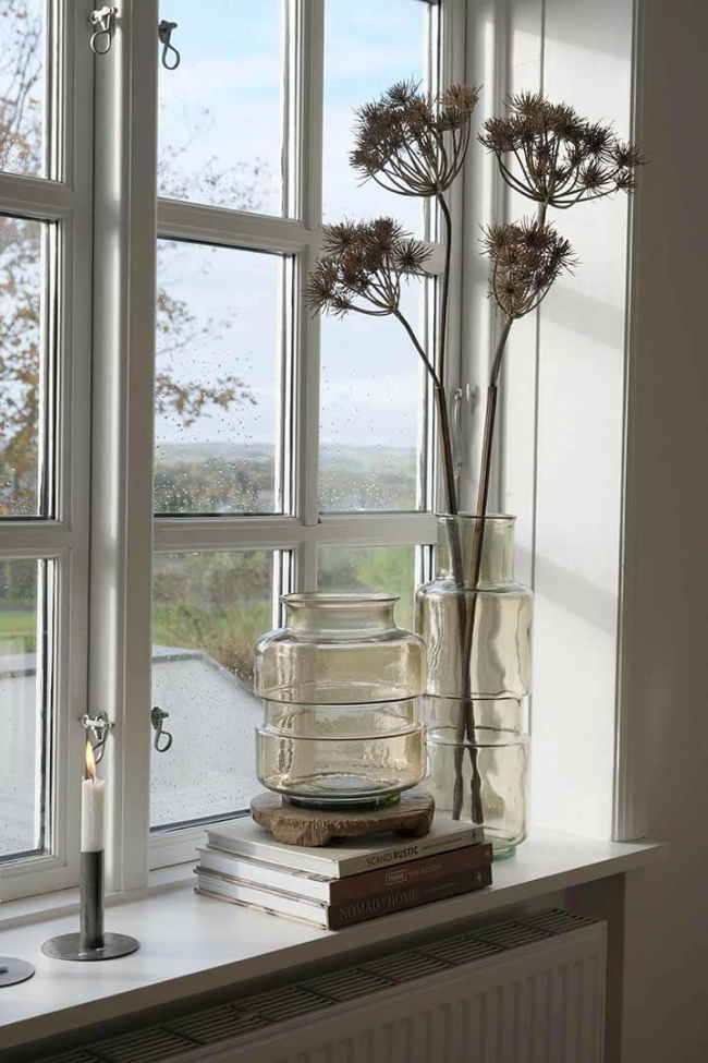 Jarrón de vidrio 'Noel' - Beige