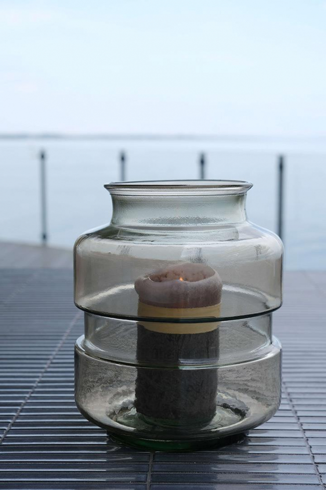 Jarrón de vidrio 'Noel' - Beige