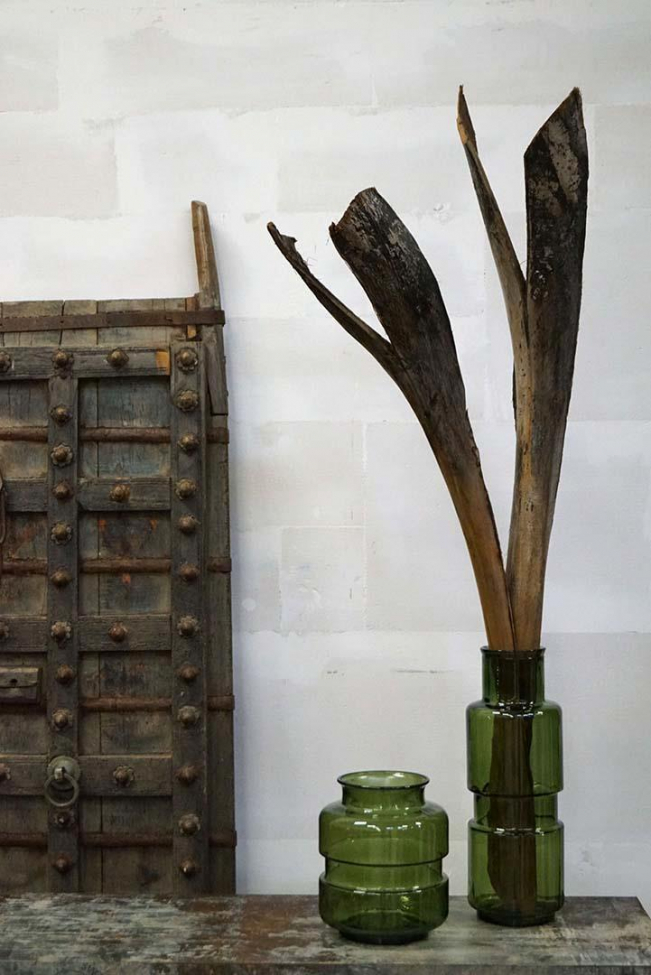 Jarrón de vidrio 'Clooney' - Verde oliva