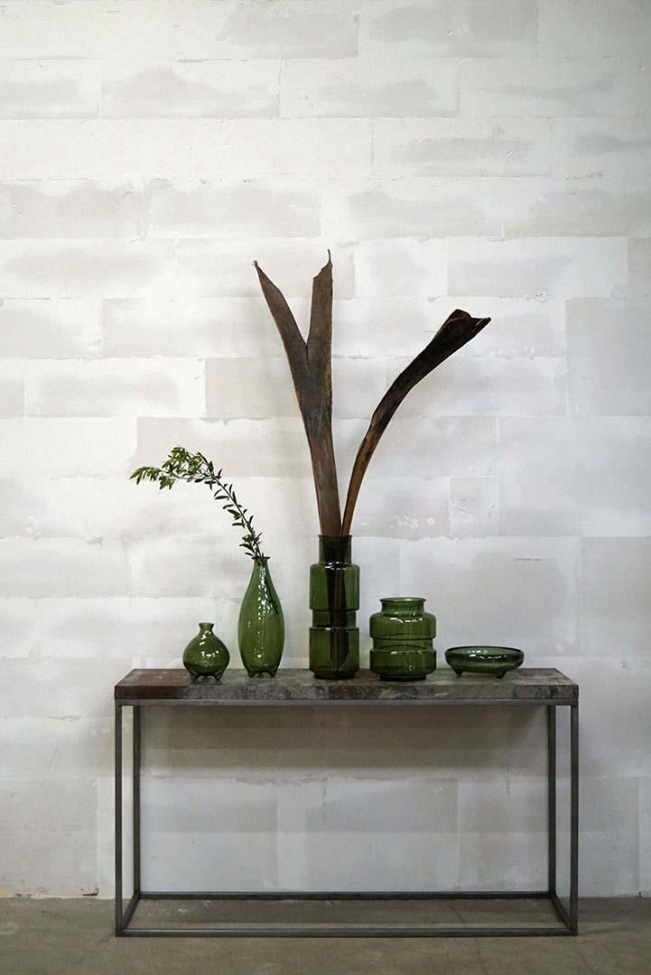 Jarrón de vidrio 'Clooney' - Verde oliva