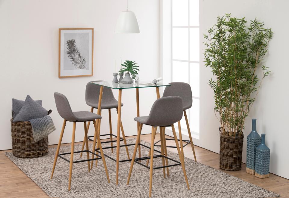 Taburete 'Soller' - Natural/Gris claro