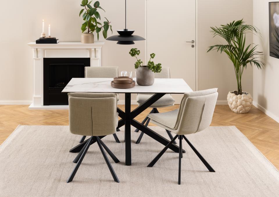 Mesa de comedor 'Heaven' 135x80cm - Blanco/Negro