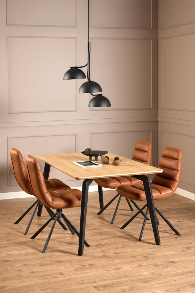 Mesa de comedor 'Cadiz' 160x90cm - Natural/Negro