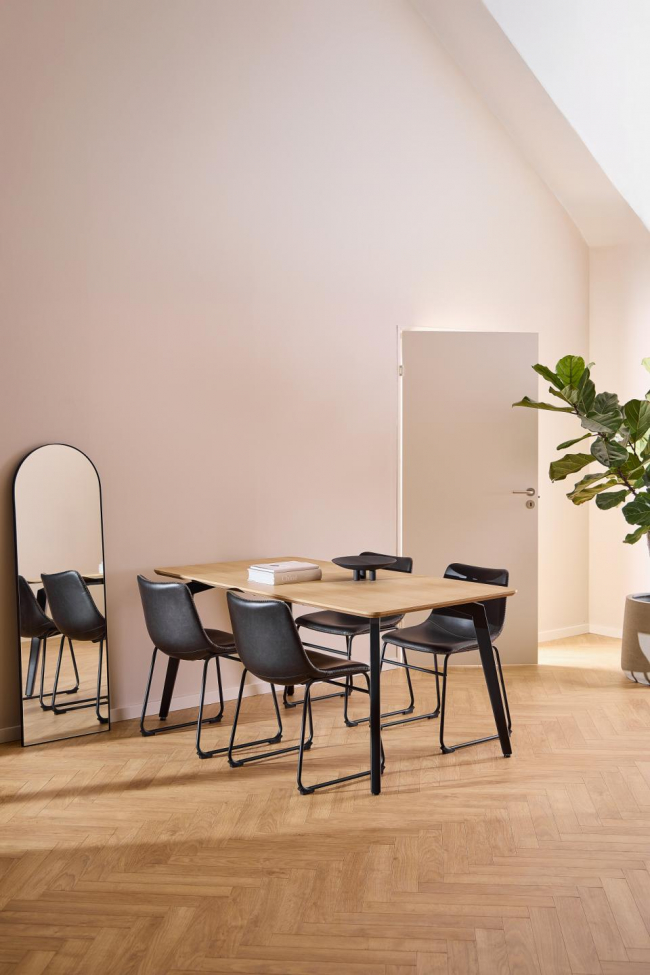 Mesa de comedor 'Cadiz' 160x90cm - Natural/Negro