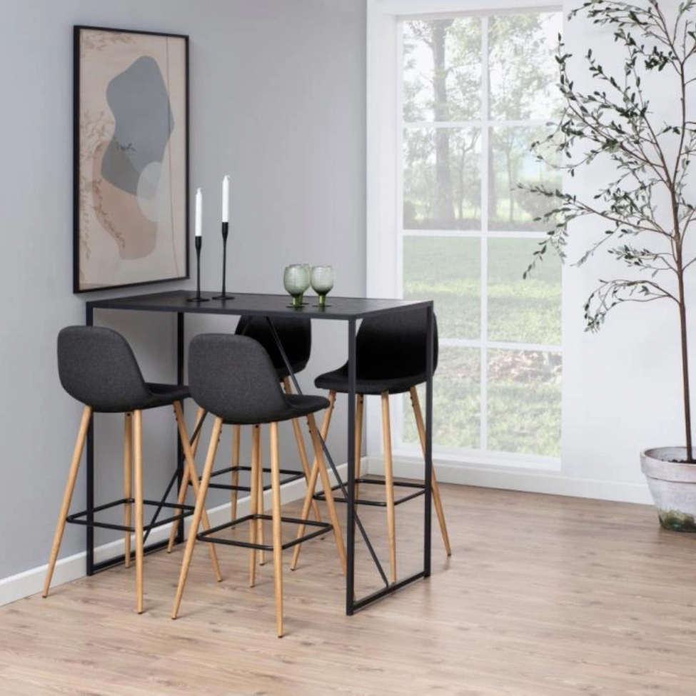 Taburete 'Soller' - Natural/Gris oscuro