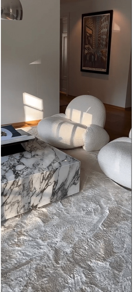 Alfombra redonda 'Aranga Super Soft' - Blanco