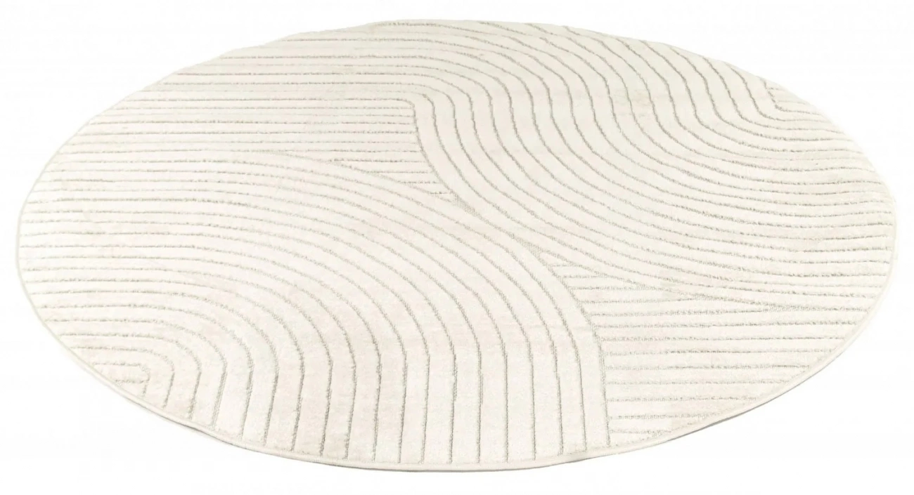 Alfombra redonda 'Devon' - Crema