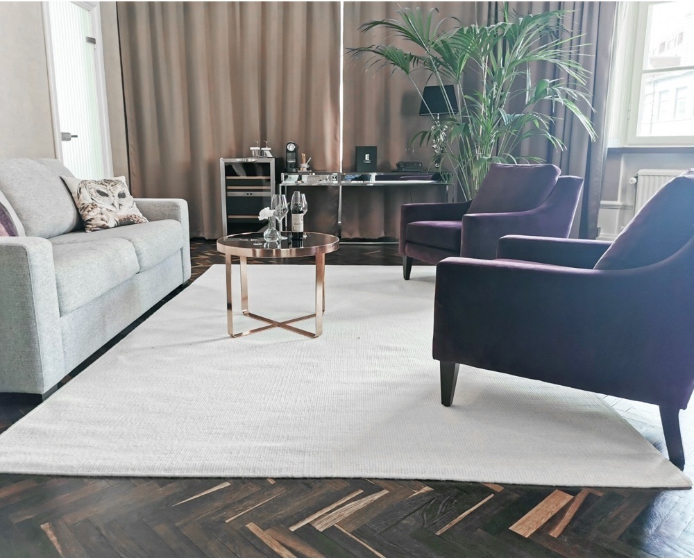 Alfombra redonda 'Hamilton' - Natural