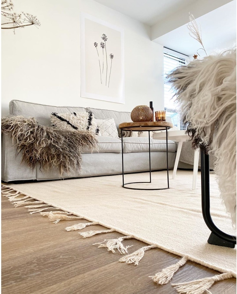 Alfombra de lana 'Malana' - Beige