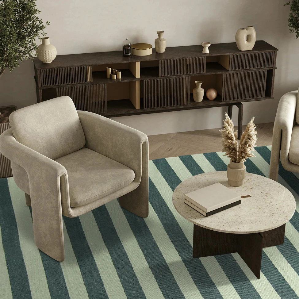 Alfombra de algodón 'Nilo' - Verde