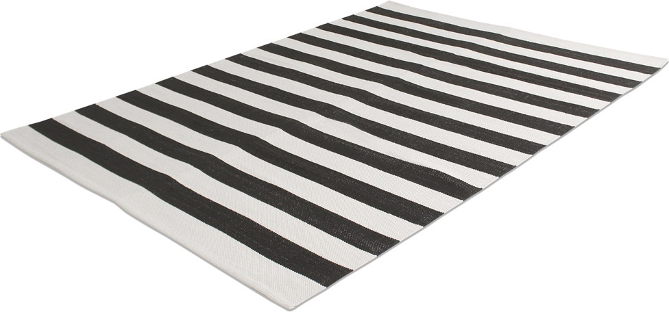 Alfombra de algodón 'Nilo' - Blanco/Negro
