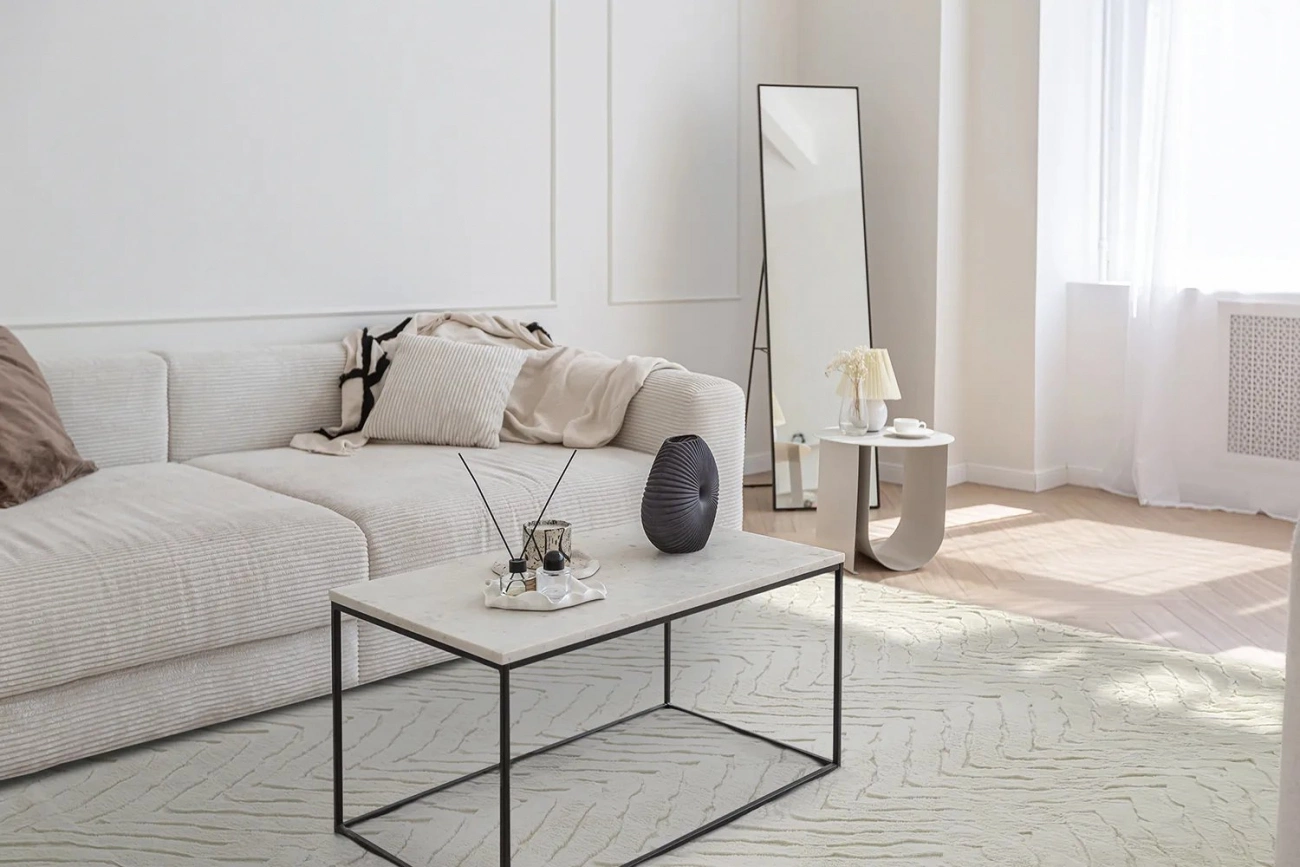 Alfombra de pelo largo 'Wren' - Blanco