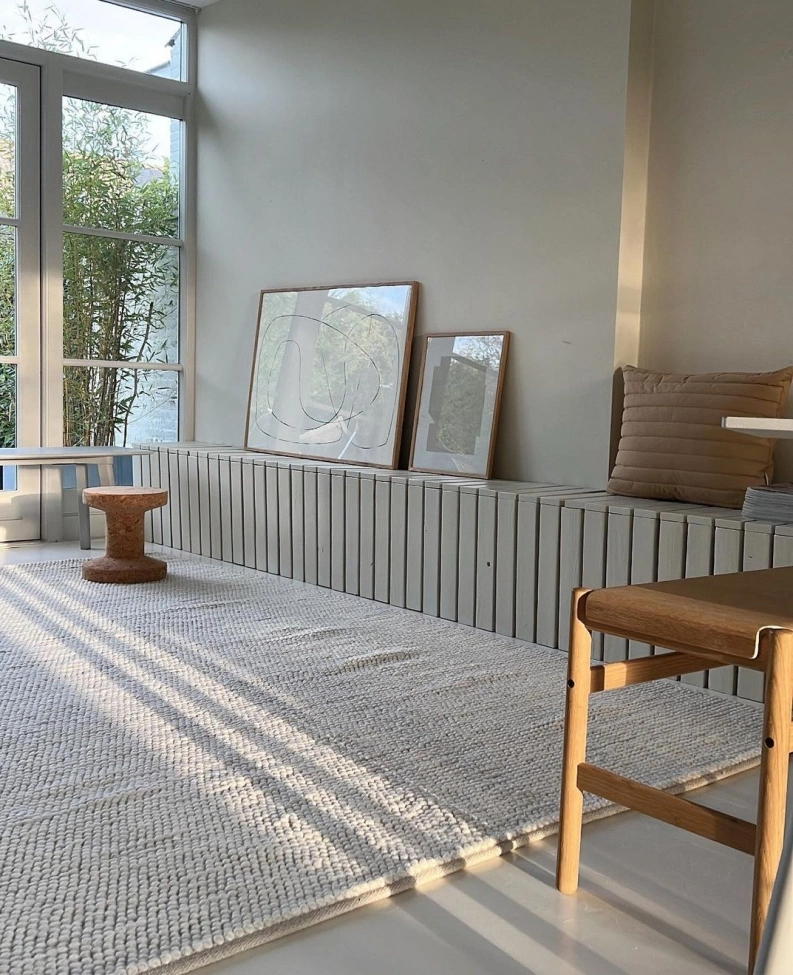 Alfombra de lana 'Avafors' - Beige