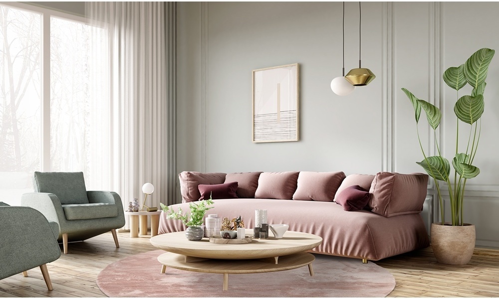 Alfombra redonda 'Aranga Super Soft Fur' - Rosa