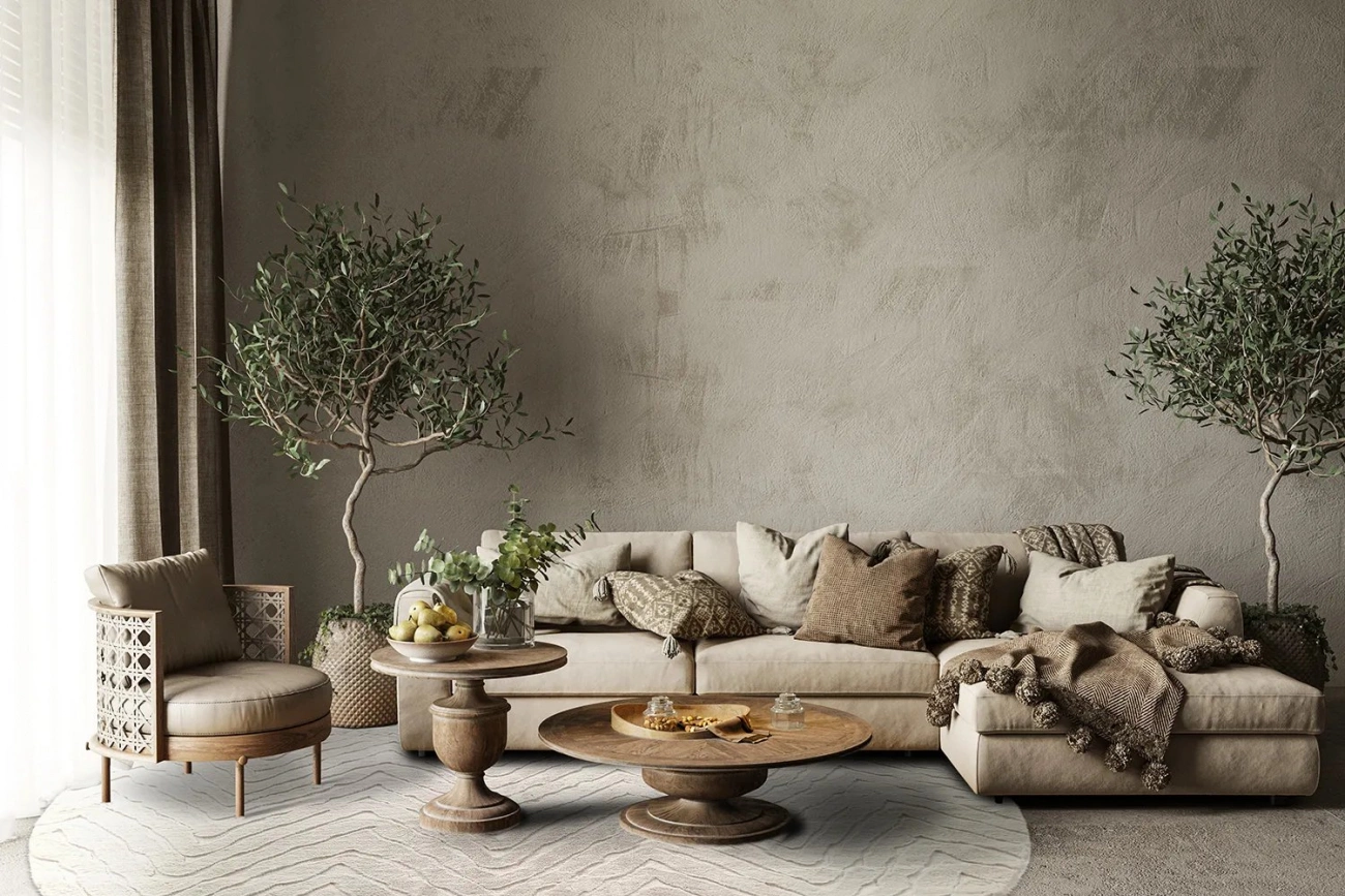 Alfombra redonda 'Wren' - Blanco