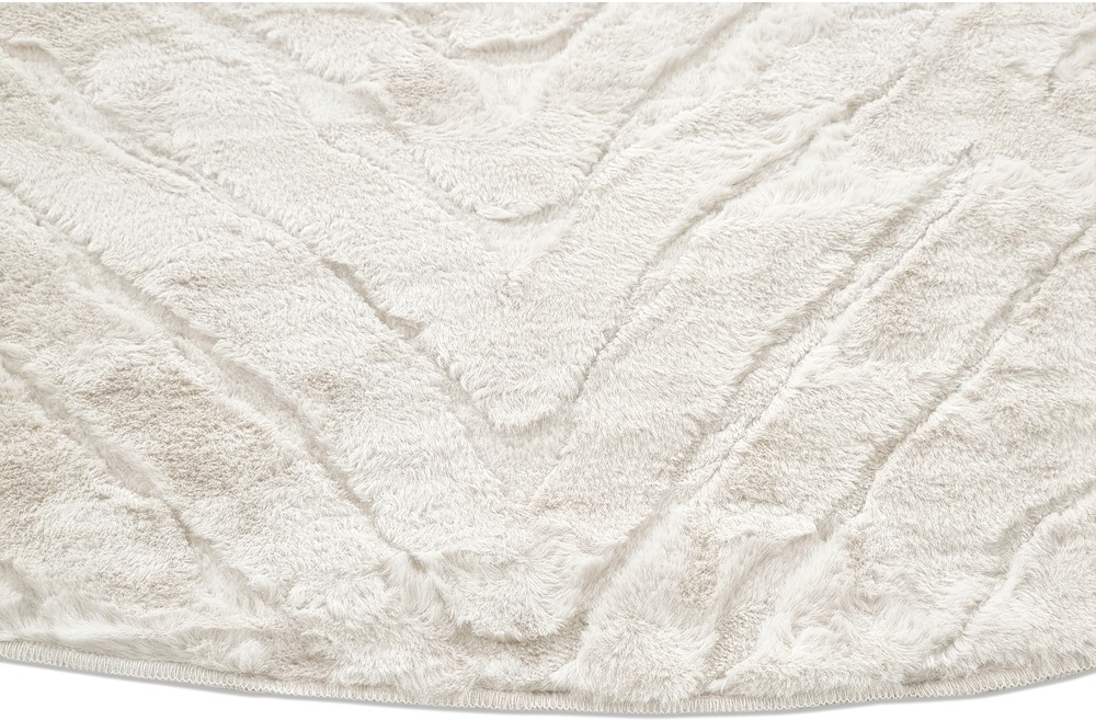 Alfombra redonda 'Wren' - Blanco