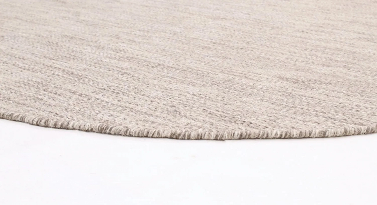 Alfombra redonda 'Dhurry' - Beige