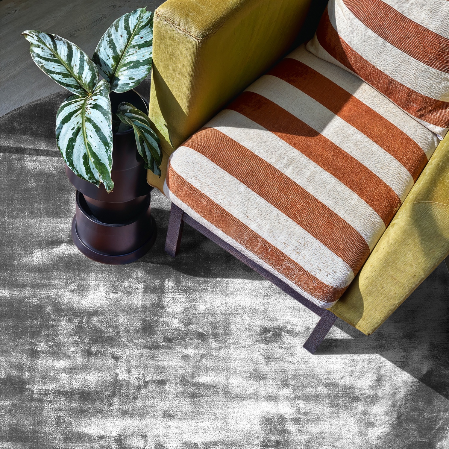 Alfombra redonda 'Jodhpur' - Gris