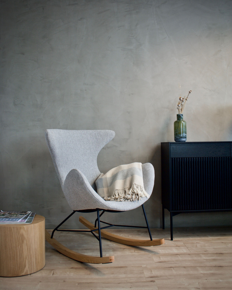 Silla mecedora 'Gaia' - Gris