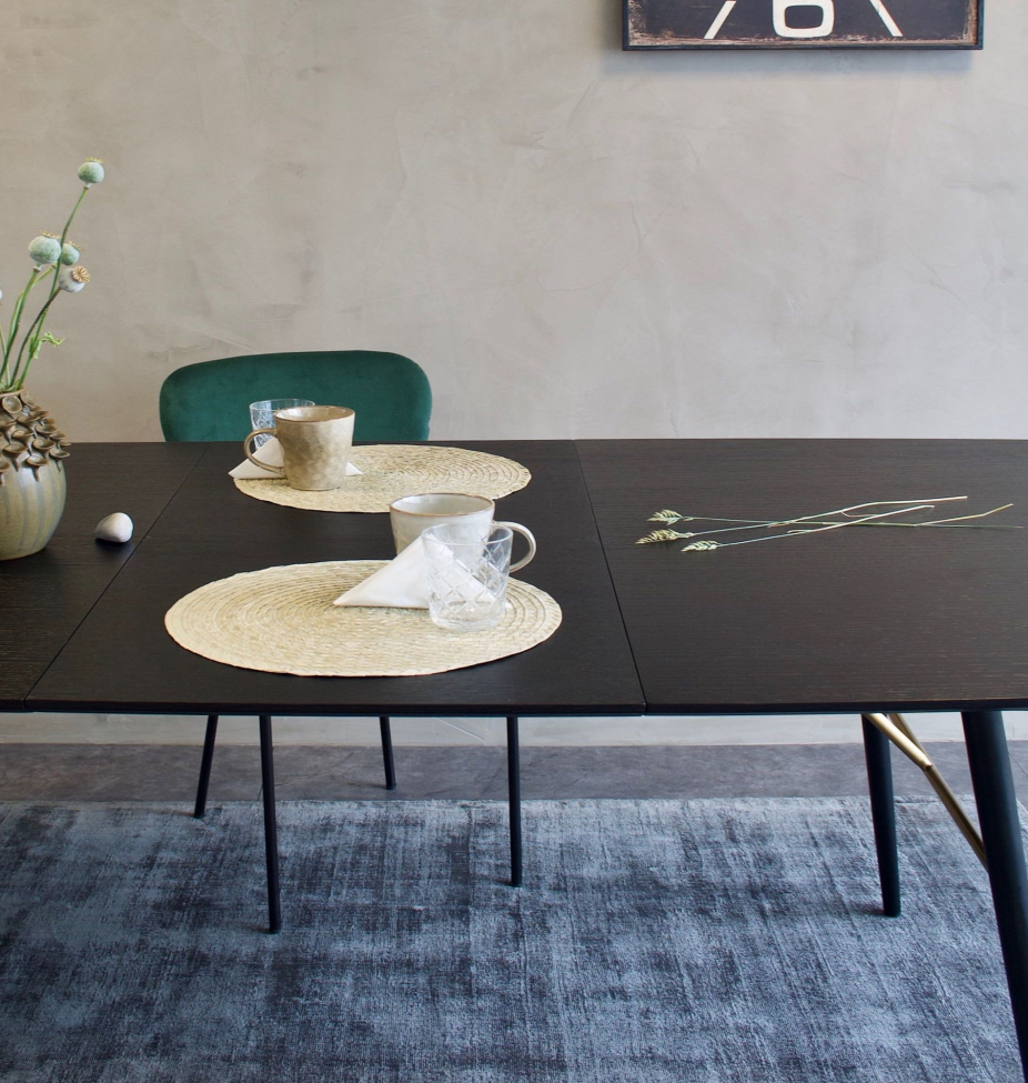 Mesa de comedor con extensión 'Dawn' 180-230x105cm - Negro