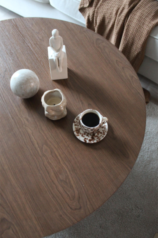 Mesa de centro 'Rounded' Redonda 100cm - Nogal