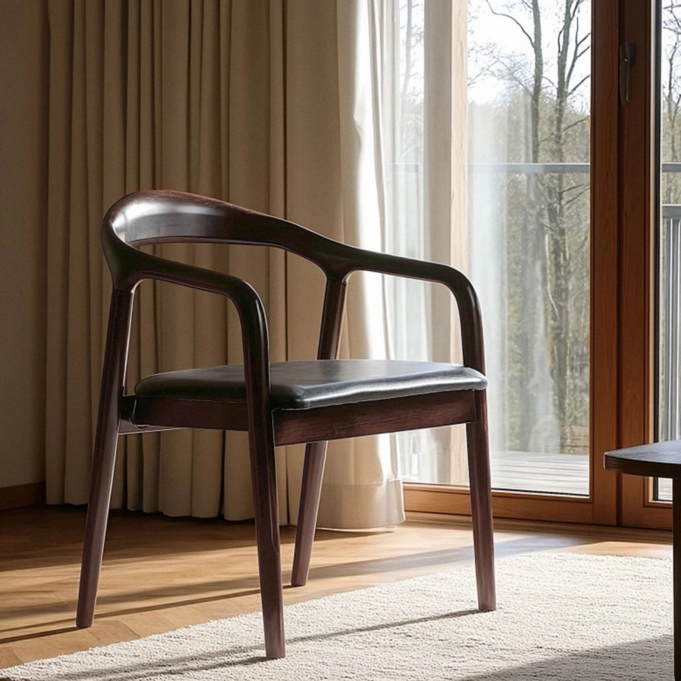 Silla con brazos 'Aspa' - Marrón oscuro