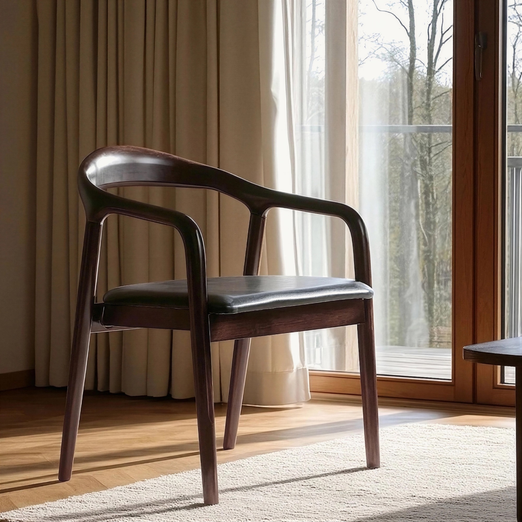 Silla con brazos 'Aspa' - Marrón oscuro
