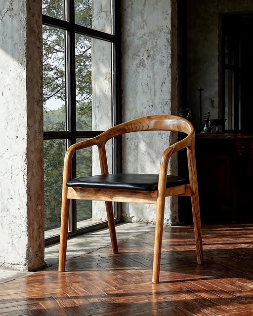 Silla con brazos 'Aspa' - Natural