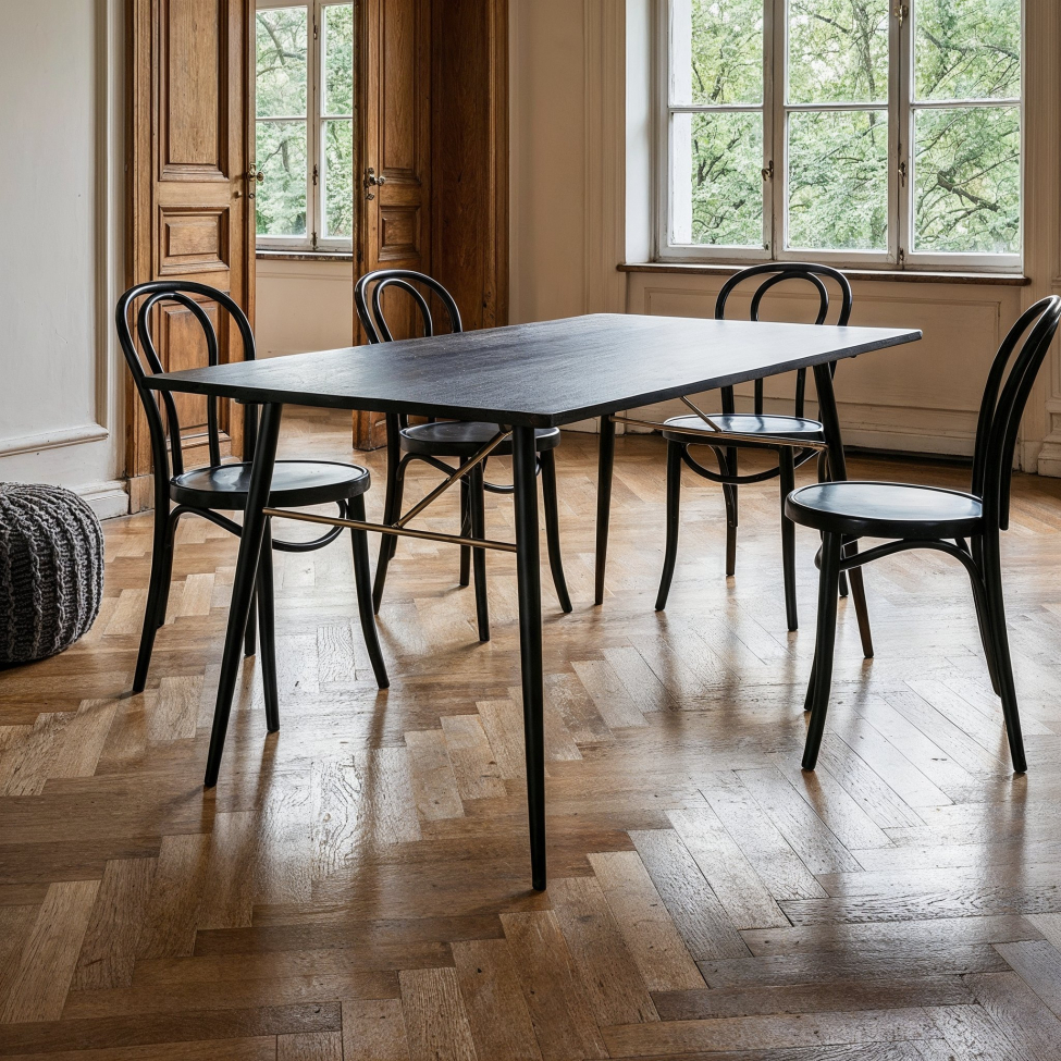 Mesa de comedor 'Lux' 160x90cm - Negro/Mesón