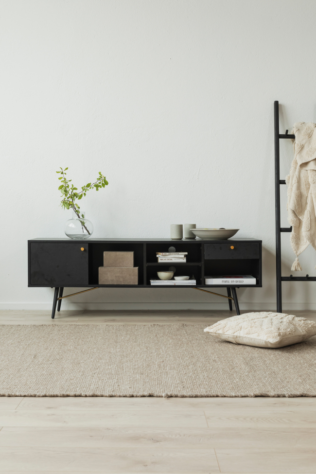 Mesa de TV 'Lux' - Negro/Mesón