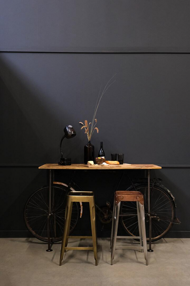 Mesa lateral Bicicleta vintage - Madera/Hierro