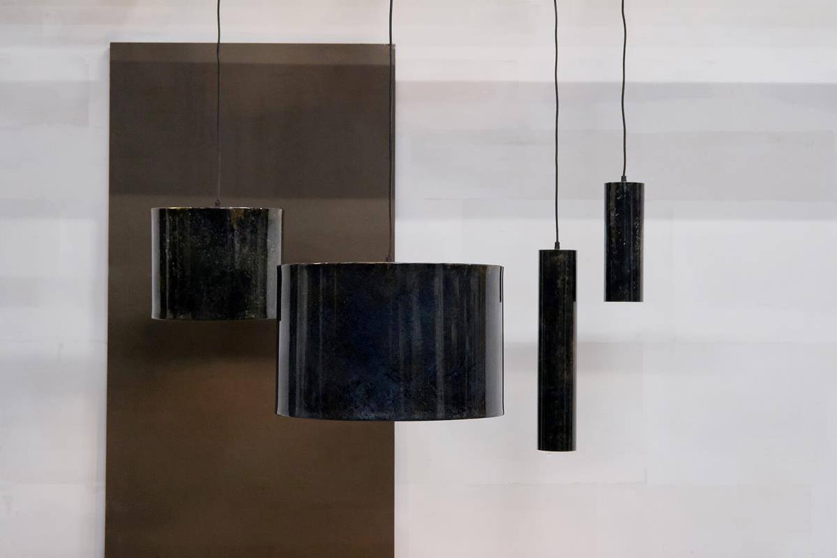 Lámpara de techo 'Jonah' Cilindro L - Azul Oscuro