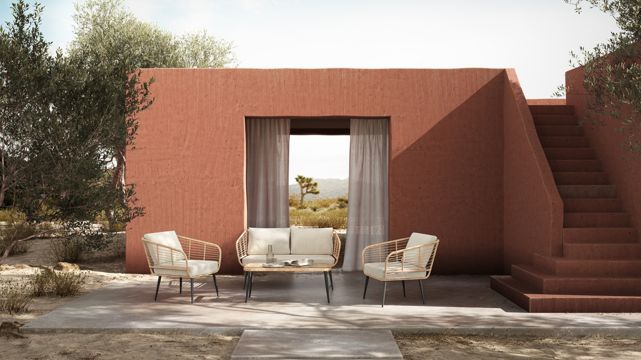 Sofá de jardín 'Sardinia' - Natural/Beige