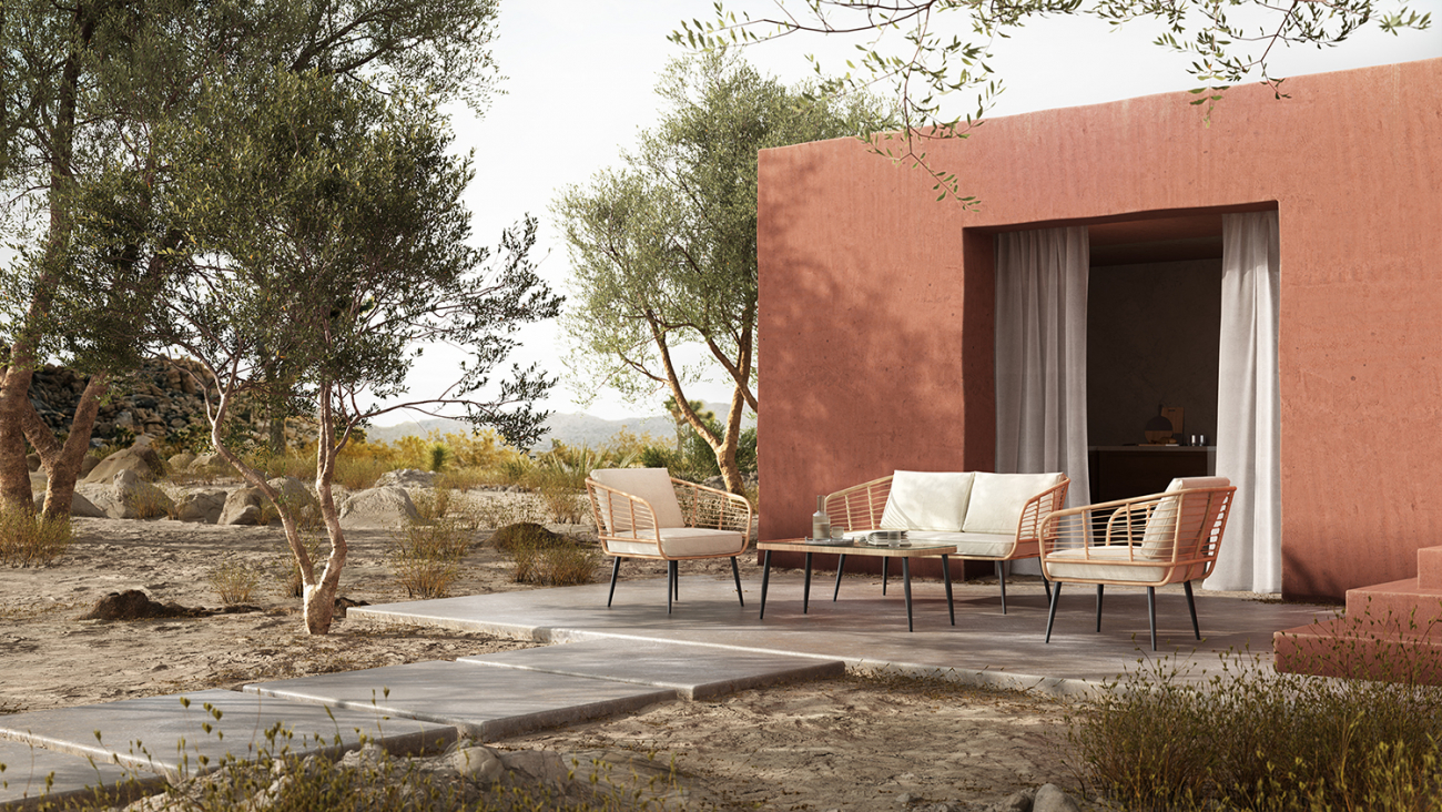 Sofá de jardín 'Sardinia' - Natural/Beige