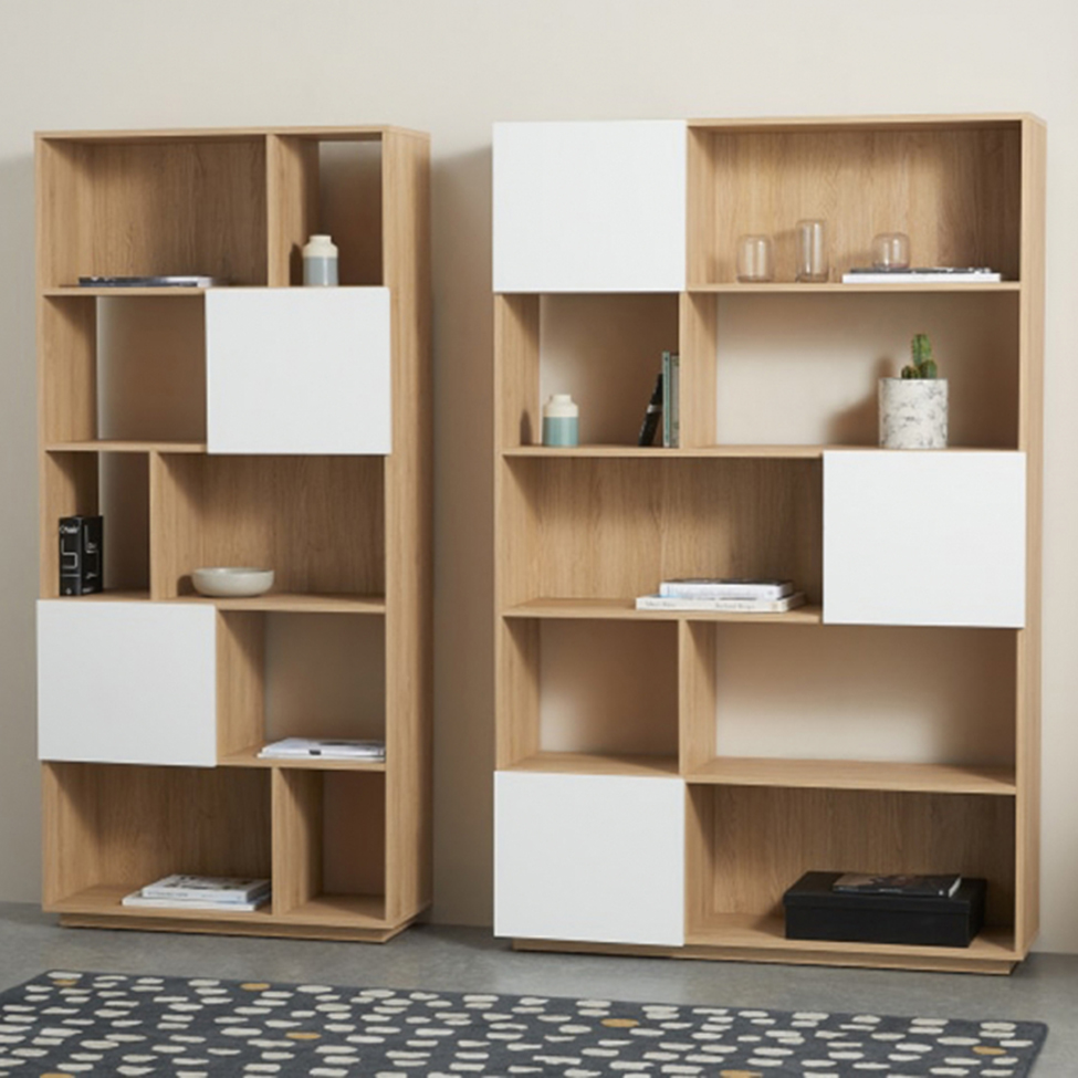 Estantería 'Nevada' 80x173 - Roble/Blanco