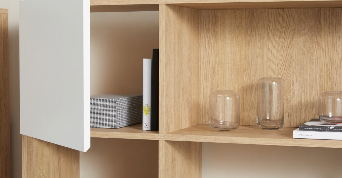 Estantería 'Nevada' 80x173 - Roble/Blanco