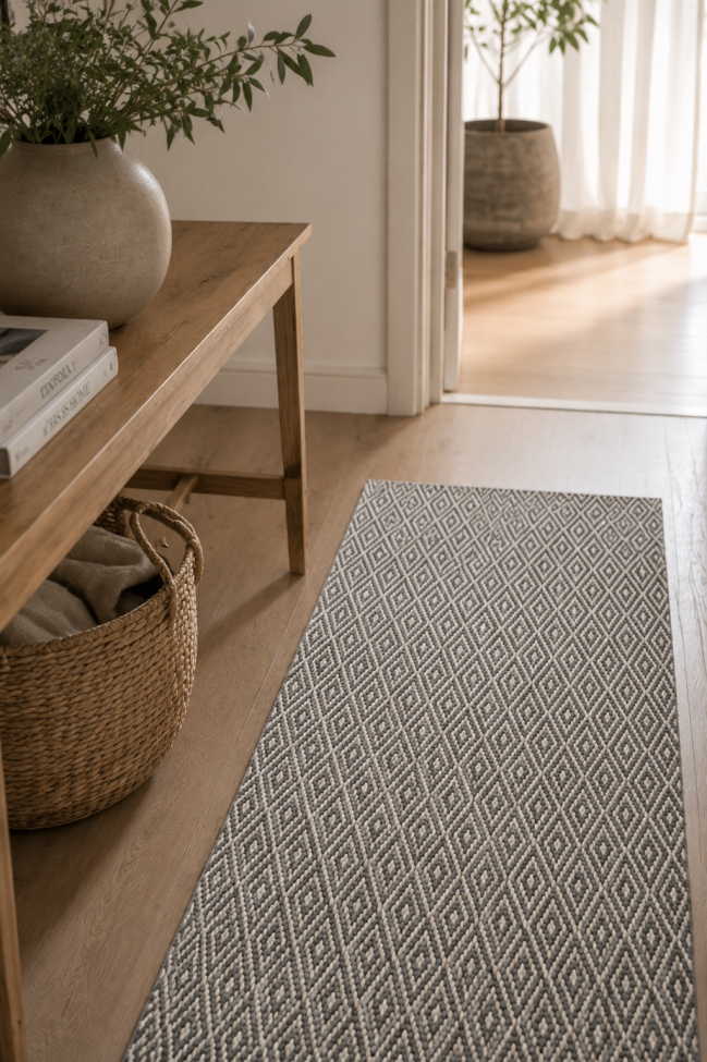 Alfombra 'Cozy Luxury' 90x200cm - Gris/Blanco