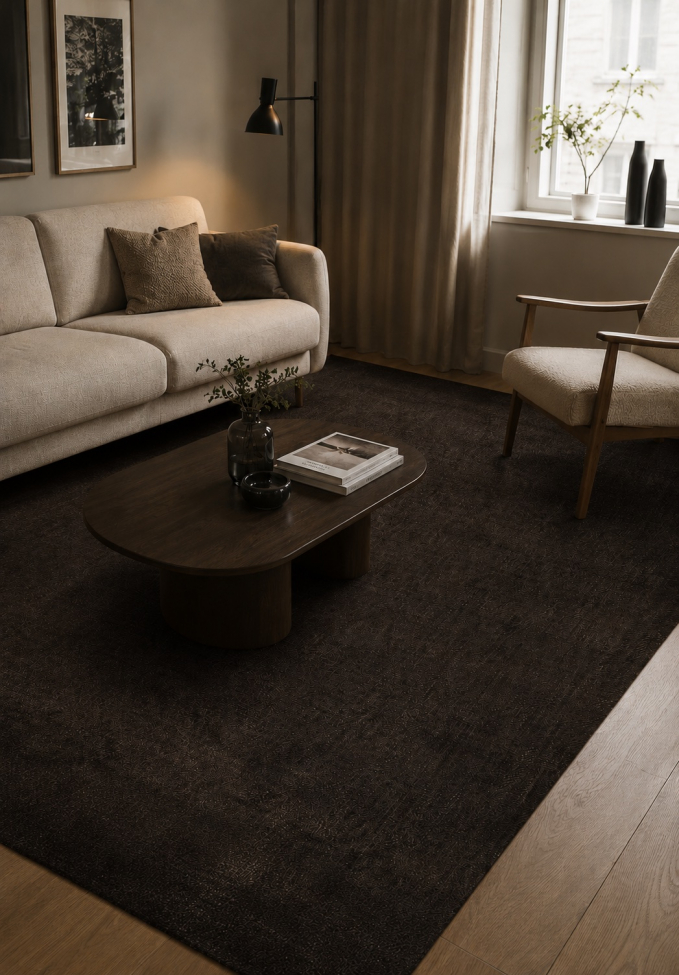 Alfombra 'Ängelholm' - Marrón oscuro
