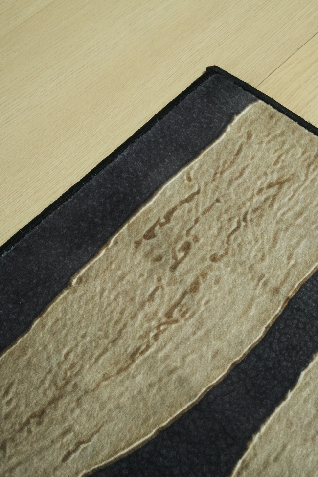 Alfombra 'Seronis' - Negro/Beige