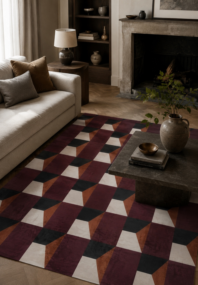 Alfombra 'Valora' - Rojo/Morado