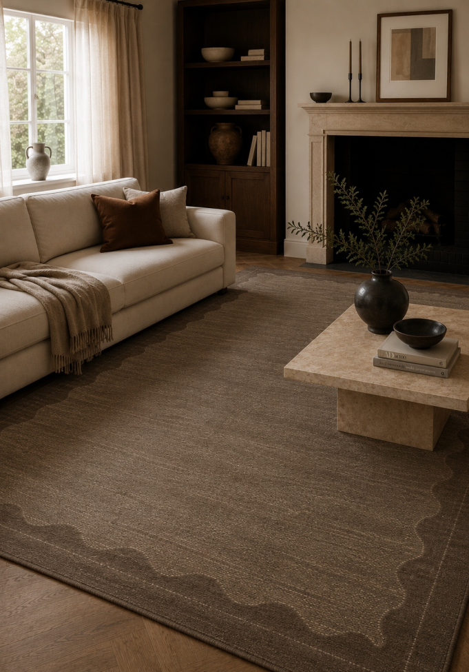 Alfombra 'Lunelle' - Marrón